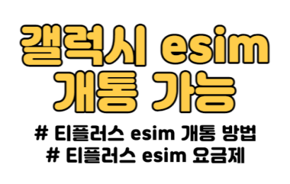 갤럭시 esim 개통 할 수 있는 단 1가지 방법